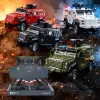 The multi-color armored riot control vehicle model combination set is made of simulated metal material Specification image